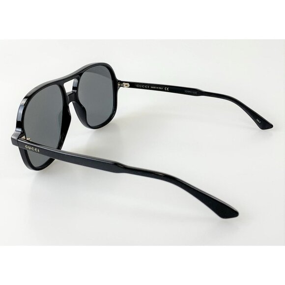 NIB  Gucci Silver and Black Aviator Men\'s Sunglasses main image 5